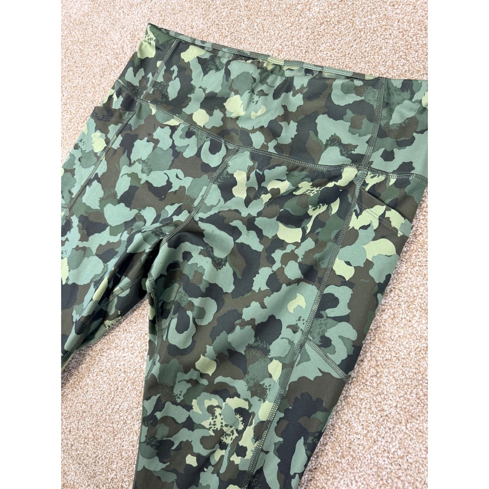 Avia Womens XL 16 18 Green Camo‎ High Waisted Leggings Pockets Yoga Gym Workout